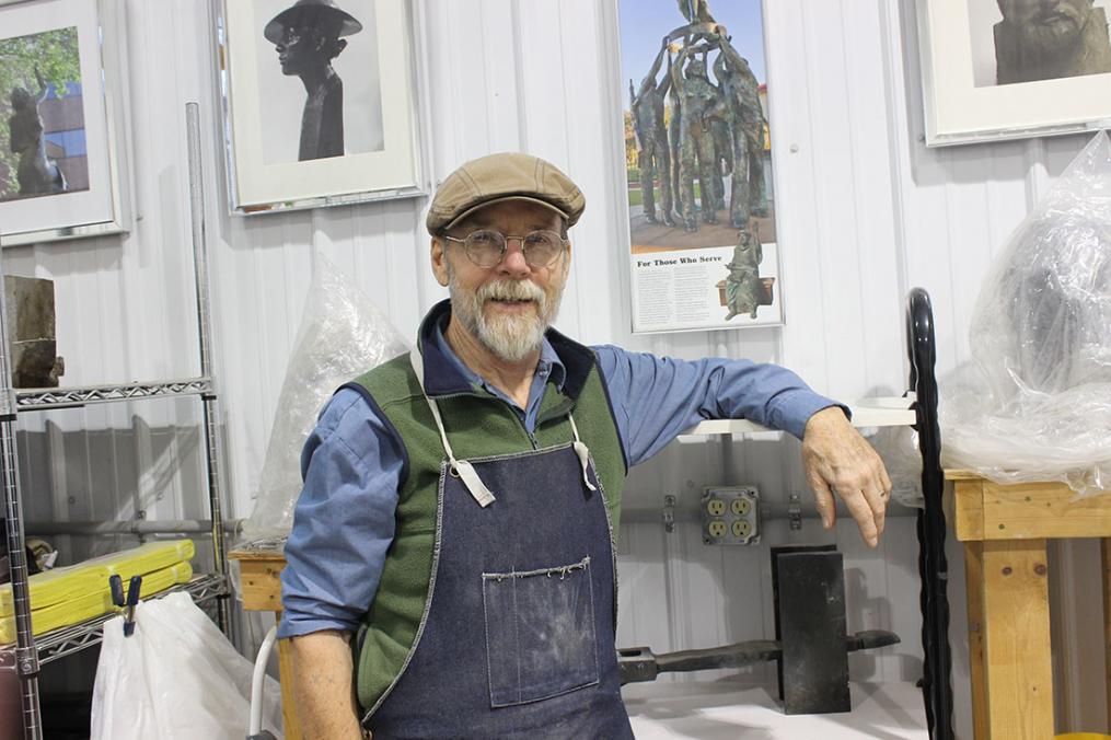 Dexter Benedict stands in his new studio space at Fire Works Foundry.