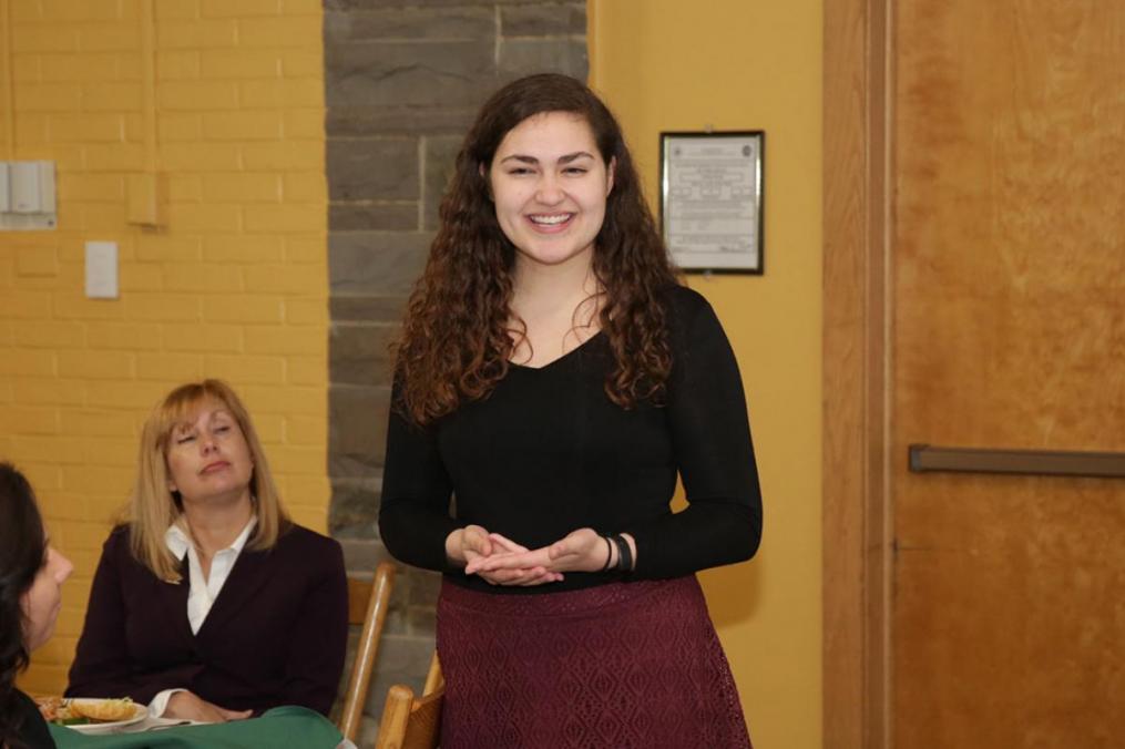 Kellianne Mohorter '18 nominated Tara Bloom for the Work Study Supervisor of the Year Award. Above, she talks briefly on why she nominated Tara.