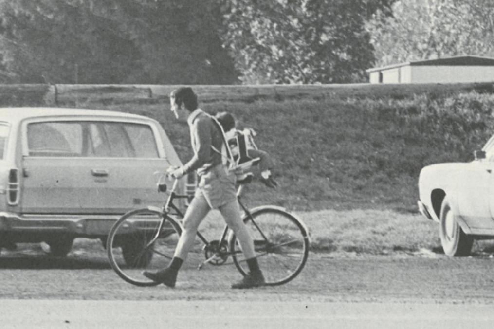 Just as the campus was starting to grow, so too, was Dr. Diamond's family. (1971 yearbook)